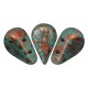 Cuentas de vidrio Amos® by Puca® - Opaque green turquoise tweedy 63130/45703